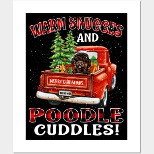 Warm Snuggles And Poodle Cuddles Truck Tree Christmas Gift Posters and Art